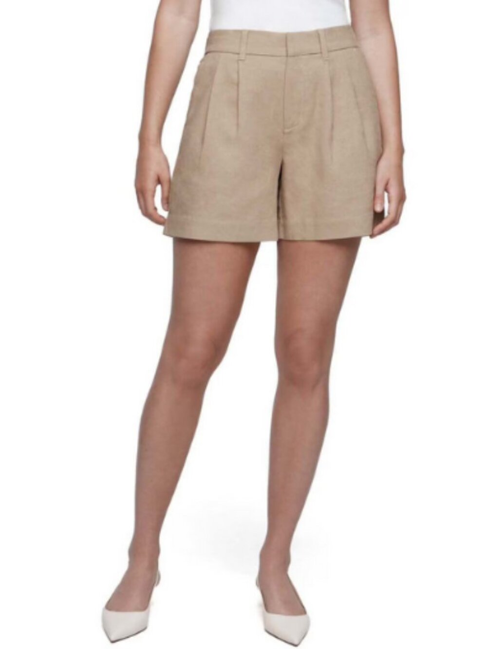 Express Women’s Linen Blend Shorts Size 8 Tan NWT Lightweight Summer Casual